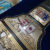 Hulk Hogan belt side plates with golden tips and authentic 1985 WWF championship design