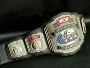 100% genuine cowhide leather strap of WCW Television Championship Belt with snap fasteners and 6mm thickness