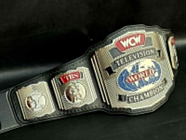 100% genuine cowhide leather strap of WCW Television Championship Belt with snap fasteners and 6mm thickness