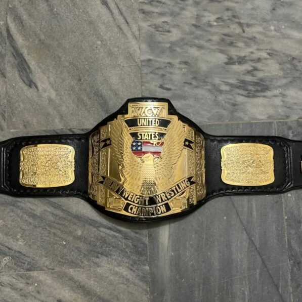 WCW United States Championship Belt replica 4mm brass plates 6mm leather strap 1999