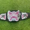 Complete WWE Divas Women Championship Replica Belt showing center plate, side plates and genuine cowhide leather strap