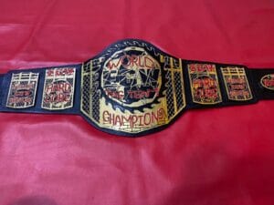 ECW World Tag Team Championship Belt WWE Hardcore Edition full view replica