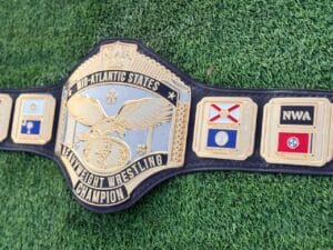 NWA Mid Atlantic United States Belt Custom Side Plates Gold Engraved