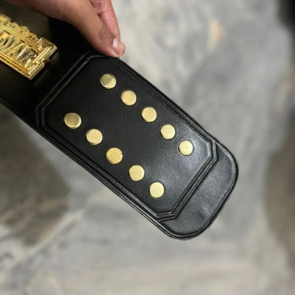 WCW United States Championship Belt 6mm genuine cowhide leather strap snap fasteners