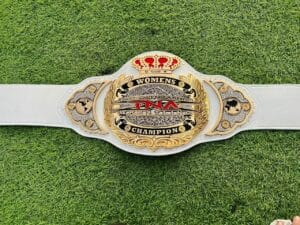 TNA Women's white red replica belt side plate world map view