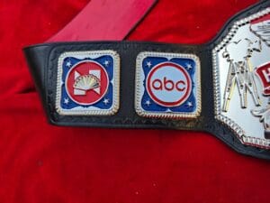 NWA World Television Championship Belt Vintage TV Side Plates View