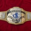 WWF intercontinental belt with 4mm brass plates gold plating and white leather straps championship wrestling replica