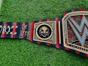 The Fiend belt zinc plate horror distressed artwork