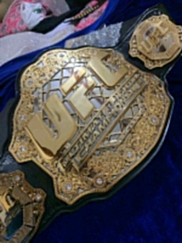 UFC Triple Stack Etched CNC Championship Belt- 24k Gold Plating