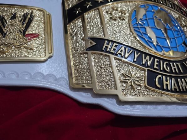 WWE Cody Rhodes Intercontinental Belt side view showing 4mm zinc plate thickness detail