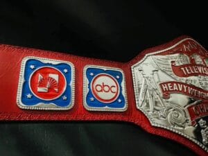 NWA World Television Championship Belt Custom Side Plates Gold View
