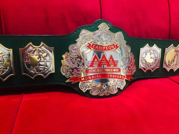 AAA Lucha Libre championship belt for sale full view brass gold plated replica