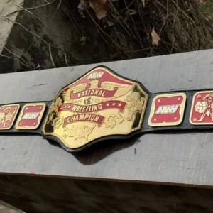 AEW National Championship Belt for sale – 4mm zinc replica full view