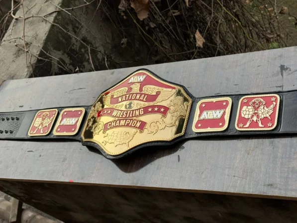 AEW National Championship Belt for sale – 4mm zinc replica full view