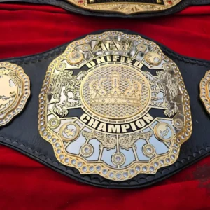 AEW Unified Champion Wrestling Replica Belt full view – dual gold plating CZ stones