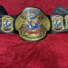 ECW world heavyweight championship replica title belt full view leather brass