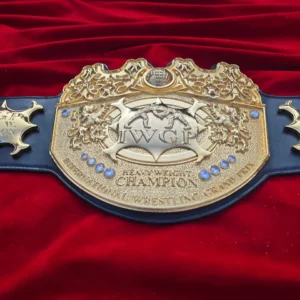 IWGP International Wrestling Championship Belt close plate 12MM CNC 3D 24K gold