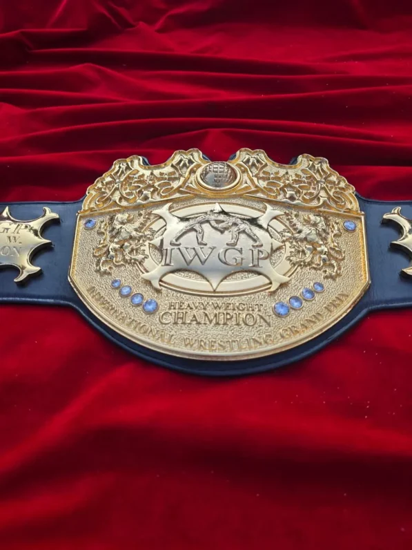 IWGP International Wrestling Championship Belt close plate 12MM CNC 3D 24K gold