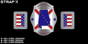 Alabama Championship Belt 4MM Zinc Silver Plated Full View