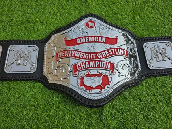 NWA American Heavyweight Championship Belt Silver Full View