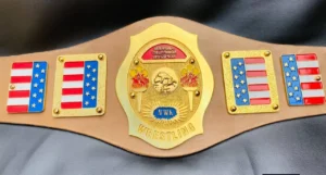 NWA TV Georgia Heavyweight Championship Belt Gold Full View