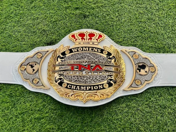 TNA Women's white red belt replica full view
