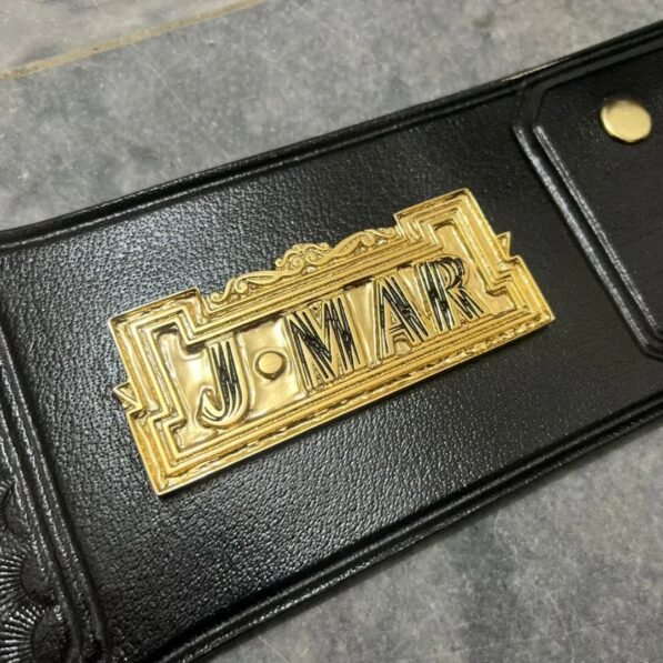 WCW United States Championship Belt snap fasteners buckle system detail close up