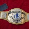 WWF intercontinental belt with 4mm brass plates gold plating and white leather straps championship wrestling replica