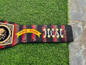 The Fiend belt real printed leather strap view
