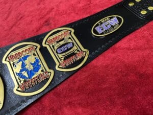 ECW world heavyweight championship replica belt genuine leather strap view