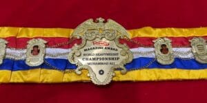 Muhammad Ali Ring Magazine World Heavyweight Championship Belt full view gold plated