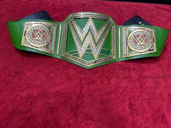 WWE World Heavyweight Championship Title Belt Green leather strap