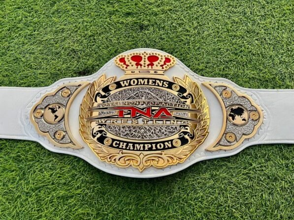 ⭐ TNA Women’s Wrestling Championship Replica Belt – 4mm Zinc – Dual Gold Plating – High-Quality Leather Strap