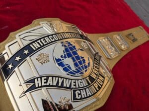 WWF intercontinental belt full display championship wrestling replica 4mm brass white straps adult size 50 inch