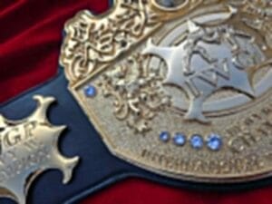 IWGP International Wrestling Championship Belt custom side plates 24K gold detail