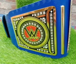 Blue universal championship commemorative title belt free customization name plate personalization WWE replica