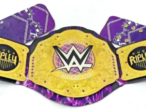 WWE Women's Championship Belt Buckle Close Up Authentic Brass Engraving Details