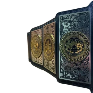 Lucha Underground Gift of the Gods championship belt custom side plates detail