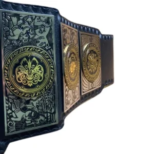 Lucha Underground Gift of the Gods championship belt custom side plates detail