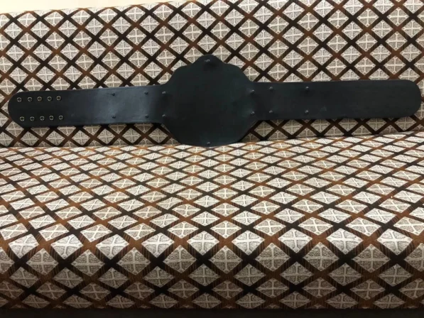 Big Gold Belt Genuine Leather Strap 46 Inch Length Snap Closer System