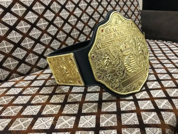 Big Gold Belt Side Profile 2mm Brass Plates WCW WWE Championship Title