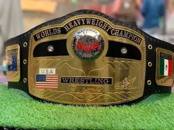 NWA Domed Globe World Heavyweight Championship Replica Belt 2mm Brass Gold Finish