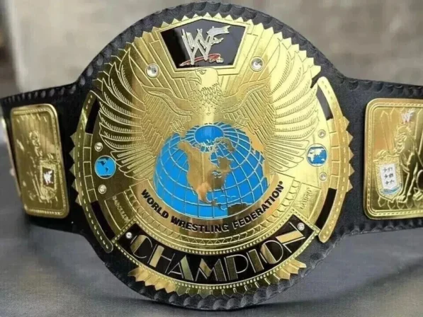 WWF attitude era big eagle CNC belt replica with 2mm brass plates and genuine leather strap wrestling