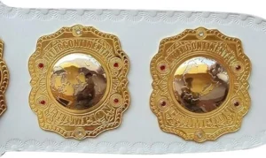 IWGP Intercontinental Championship replica belt custom side plates detail