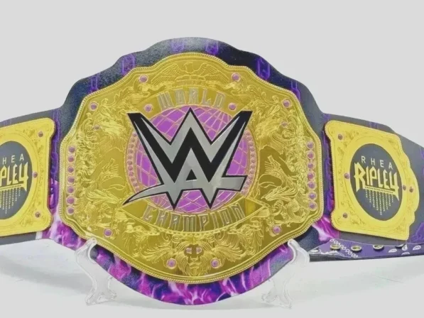 WWE Women's World Championship Belt Replica 2mm Brass Gold Finish Adult Size