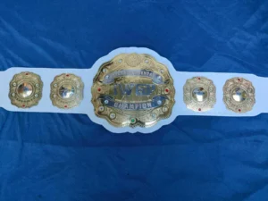 IWGP Intercontinental Championship replica belt close plate view CNC etching zinc
