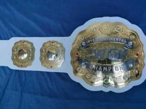 IWGP Intercontinental Championship replica belt custom side plates detail