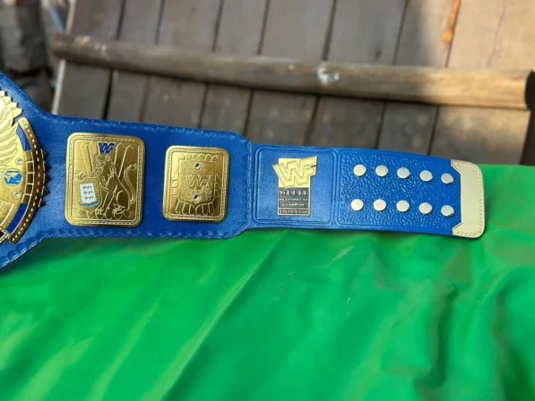 WWF attitude era big eagle belt genuine leather strap snap closure 46 inch wrestling championship title