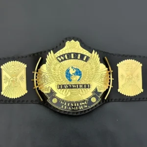 WWF winged eagle belt replica with 2mm brass plates and genuine leather strap wrestling title