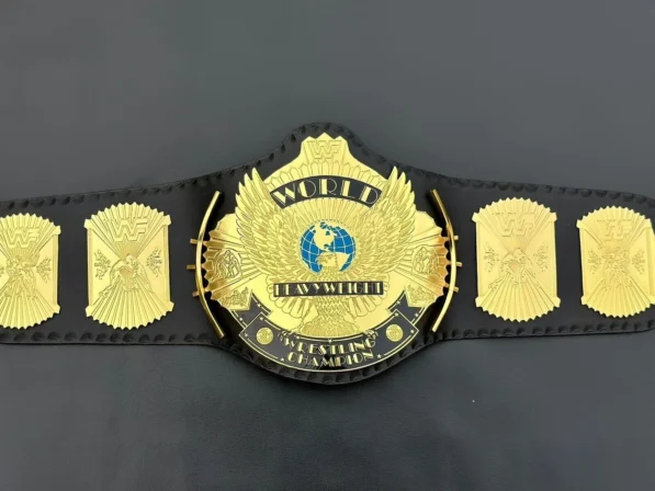 WWF winged eagle belt replica with 2mm brass plates and genuine leather strap wrestling title